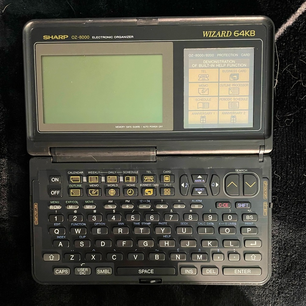 Vintage Sharp OZ-8000 Wizard 64KB Electric Organizer